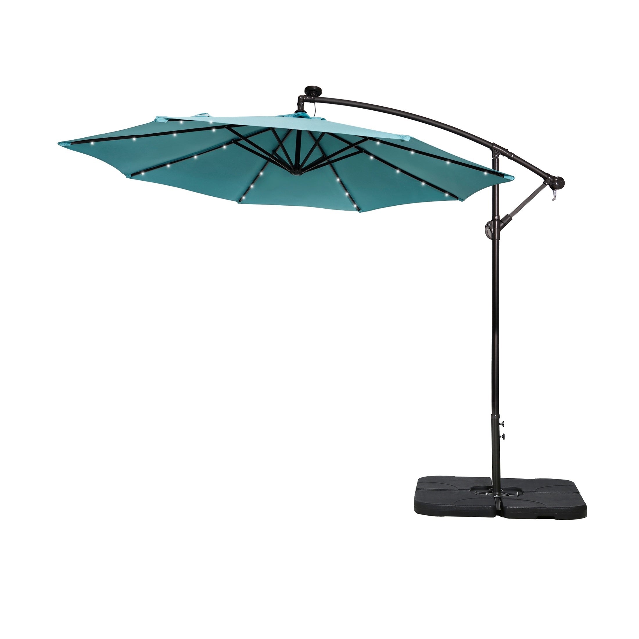 Parasol de terrasse lumineux à énergie solaire de 3 m avec pied