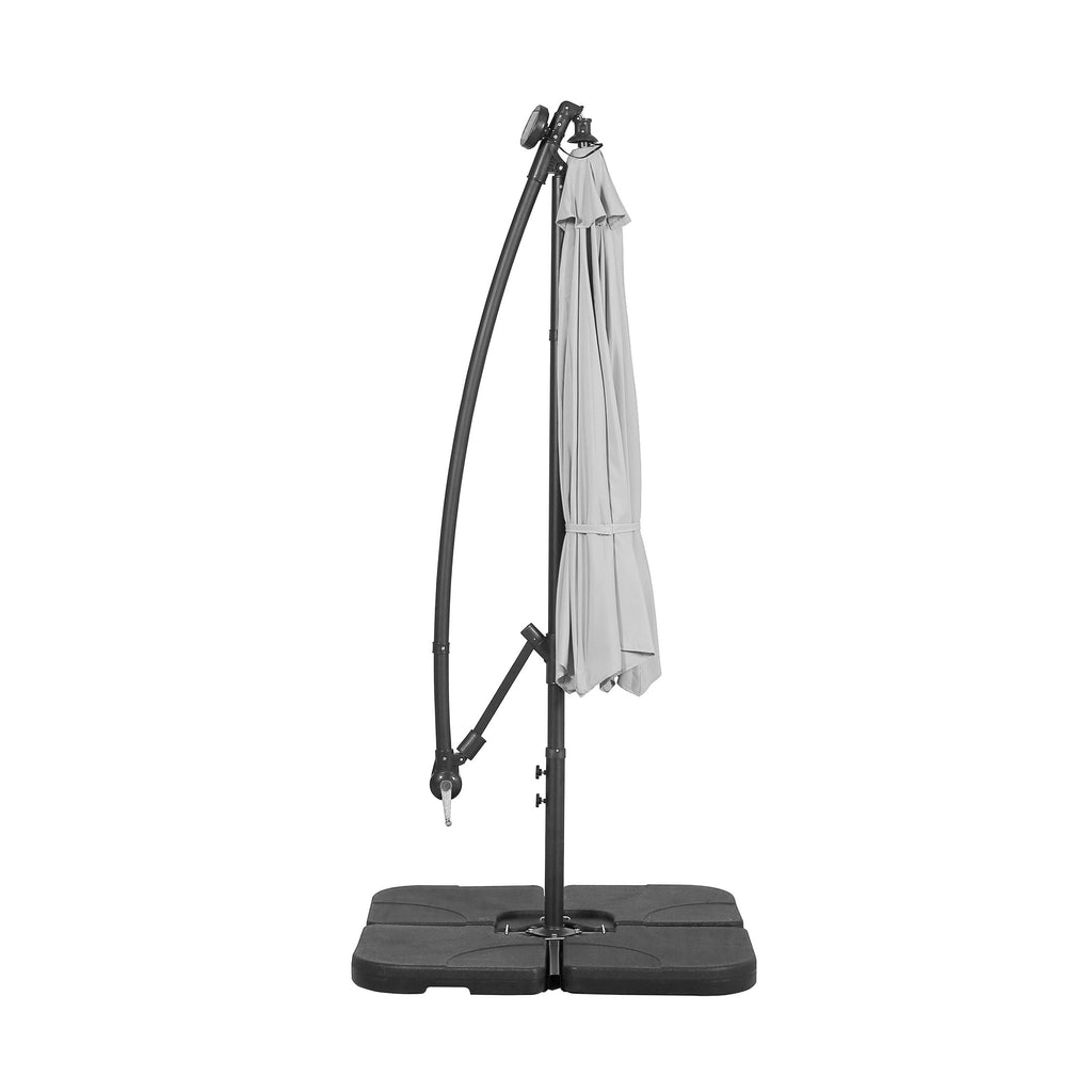 Parasol de terrasse lumineux à énergie solaire de 3 m avec pied