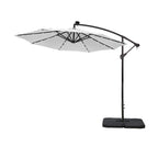 Parasol de terrasse lumineux à énergie solaire de 3 m avec pied