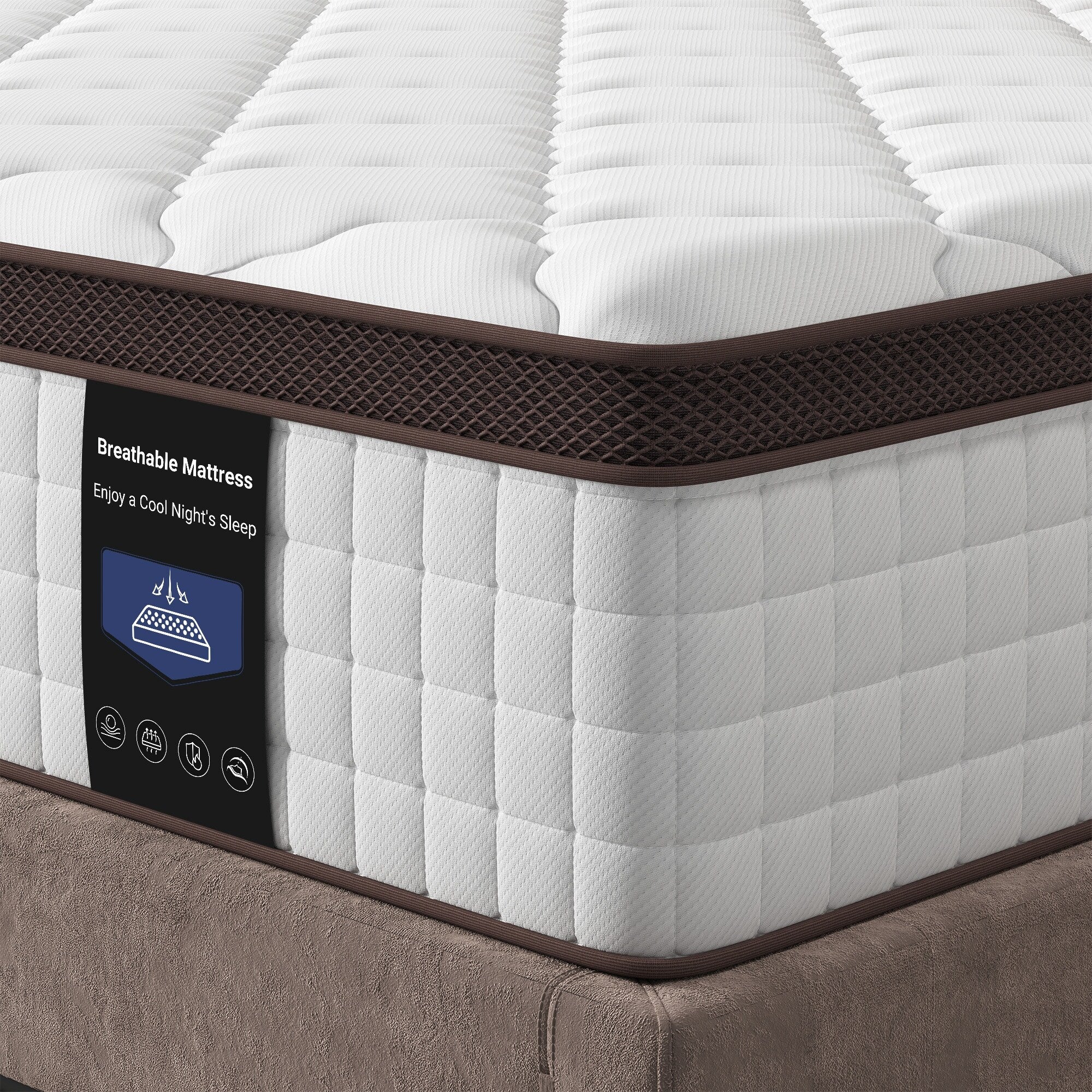Matelas hybride en mousse à mémoire de forme de 10 pouces - Soutien mi-ferme avec ressorts renforcés pour soulager les points de pression, certifié CertiPUR-US
