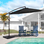 Parasol déporté à manivelle en acier de 3 m avec base lestée