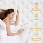 Matelas hybride de 25 cm en mousse à mémoire de forme et ressorts ensachés