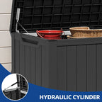 Coffre de terrasse verrouillable en résine résistante à l'eau, grande capacité (120-260 gallons).