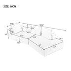 Canapé-lit/méridienne élégant et moderne de 125 cm, aux lignes épurées, pour salon, beige