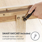 Cadre de lit plateforme classique en bois massif de 12 pouces