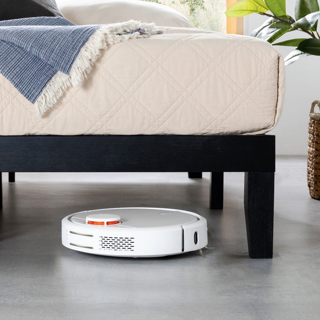 Cadre de lit plateforme classique en bois massif de 12 pouces