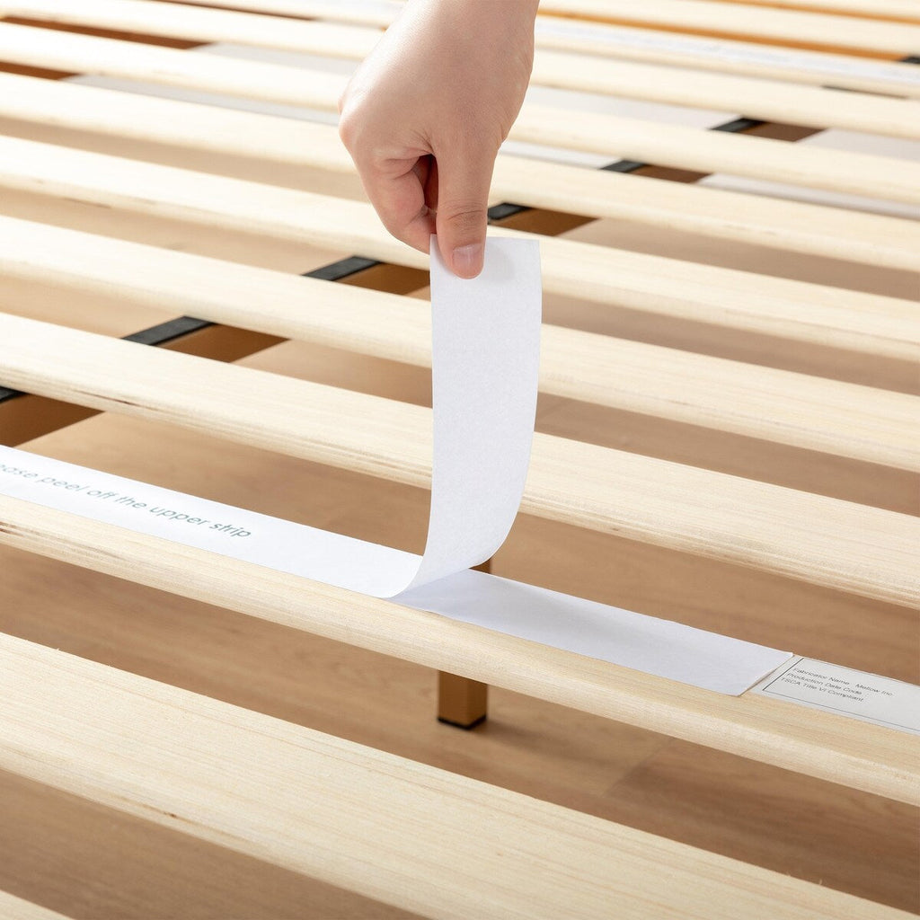 Cadre de lit plateforme classique en bois massif de 12 pouces