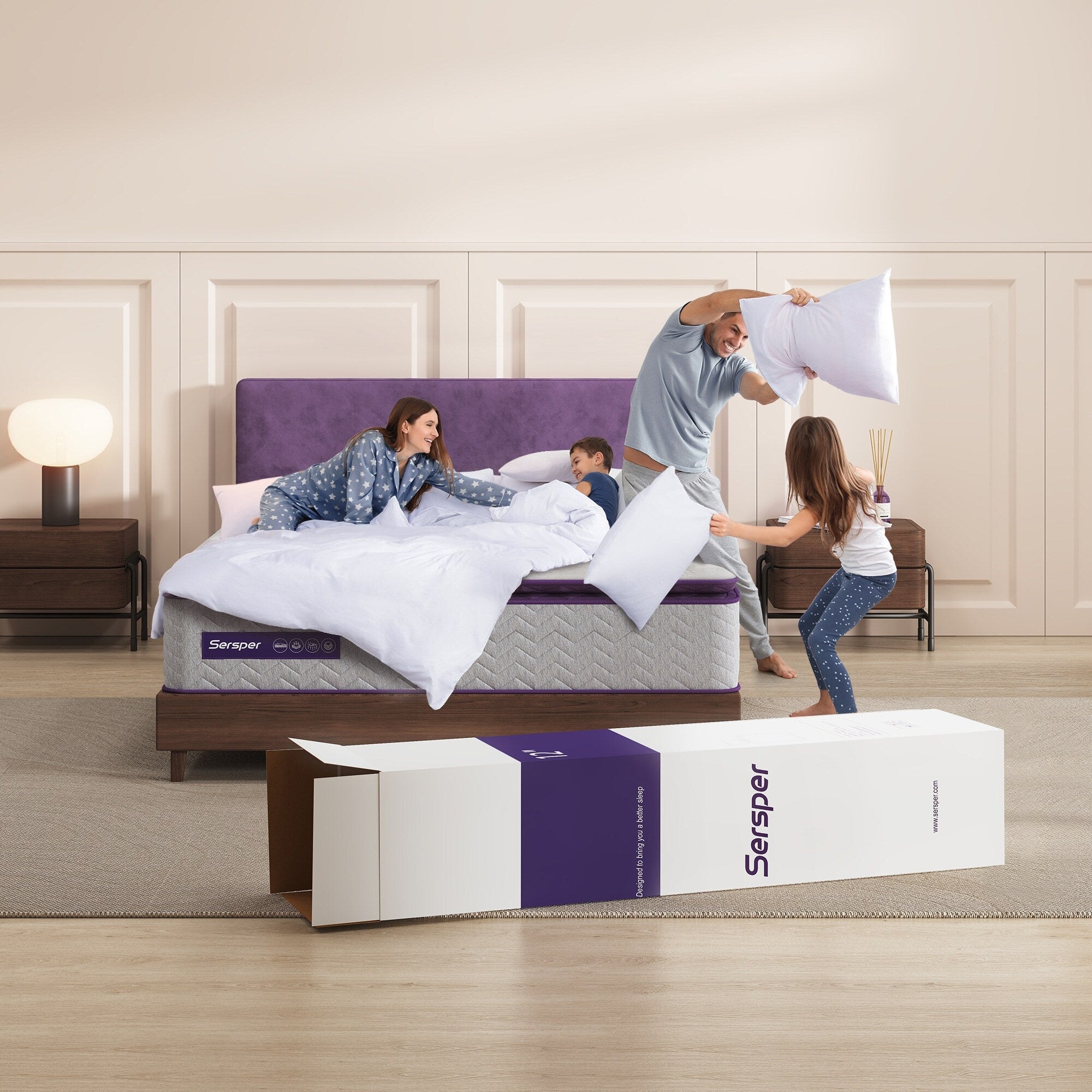 Matelas à mémoire de forme de 30 cm avec surmatelas, fermeté moyenne