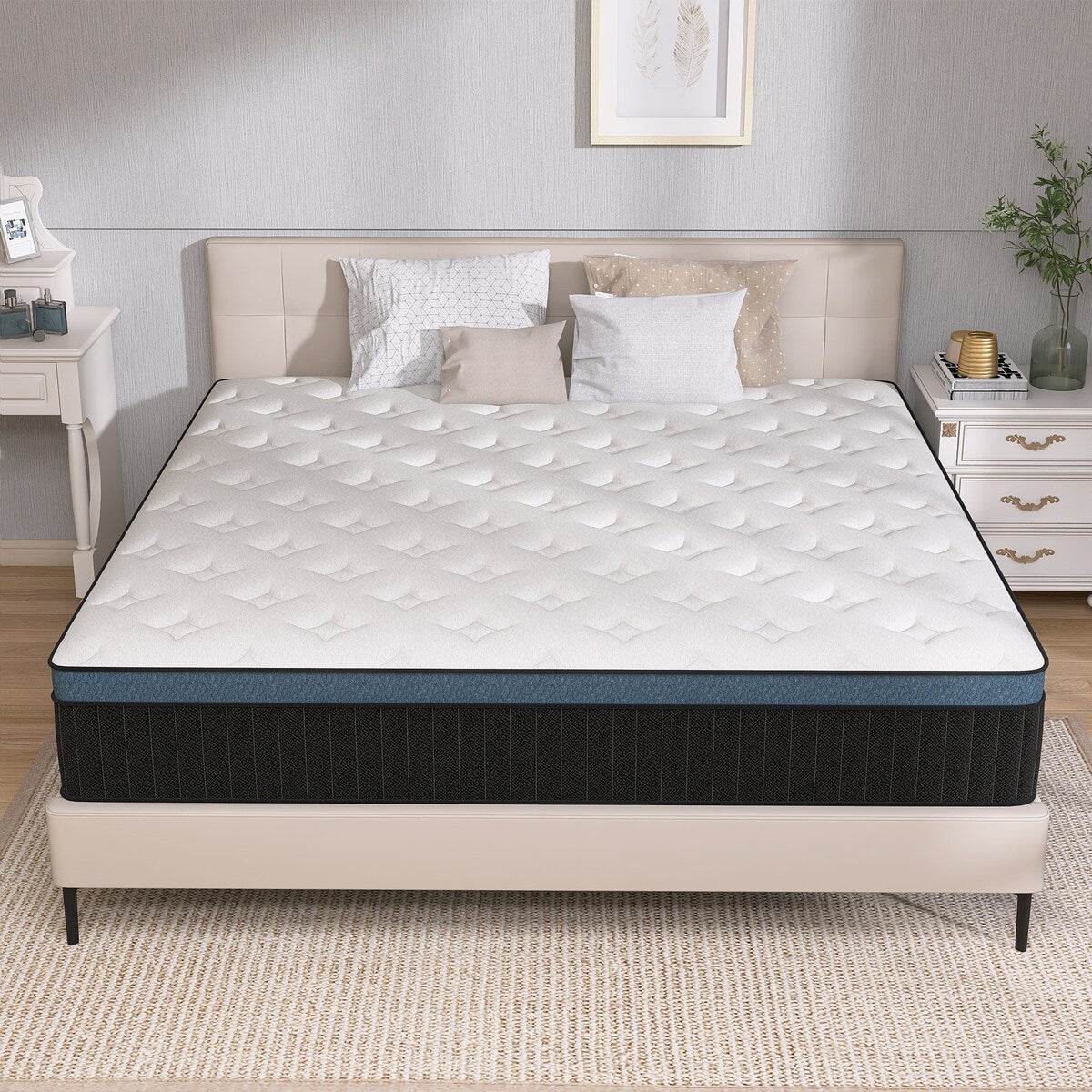 Matelas hybride en mousse à gel de 35,5 cm (14 pouces) livré dans une boîte pour un soutien et un soulagement des points de pression