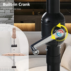 Parasol de marché d'extérieur rectangulaire de 4,57 m (15 pieds) à manivelle, double face, avec éclairage solaire LED et base incluse.