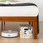 Cadre de lit plateforme classique en bois massif de 16 pouces, disponible en plusieurs finitions