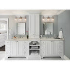 Applique murale 2/3 lumières pour meuble-lavabo avec abat-jour en verre