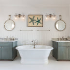 Applique murale 2/3 lumières pour meuble-lavabo avec abat-jour en verre