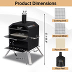 Four à pizza extérieur à 2 couches, 16 pouces, 16 pouces, pour le camping.