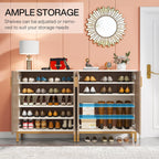 Meuble à chaussures moderne avec portes, 6 niveaux, pour 20 paires de chaussures, idéal pour une entrée.