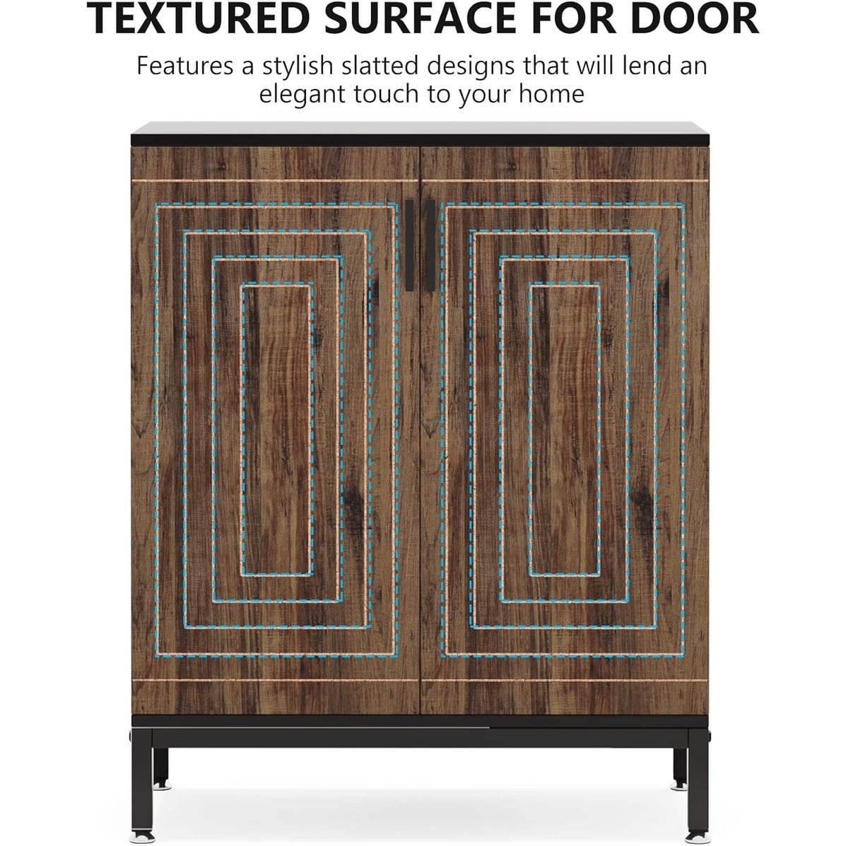 Meuble à chaussures moderne avec portes, 6 niveaux, pour 20 paires de chaussures, idéal pour une entrée.