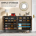 Meuble à chaussures moderne avec portes, 6 niveaux, pour 20 paires de chaussures, idéal pour une entrée.