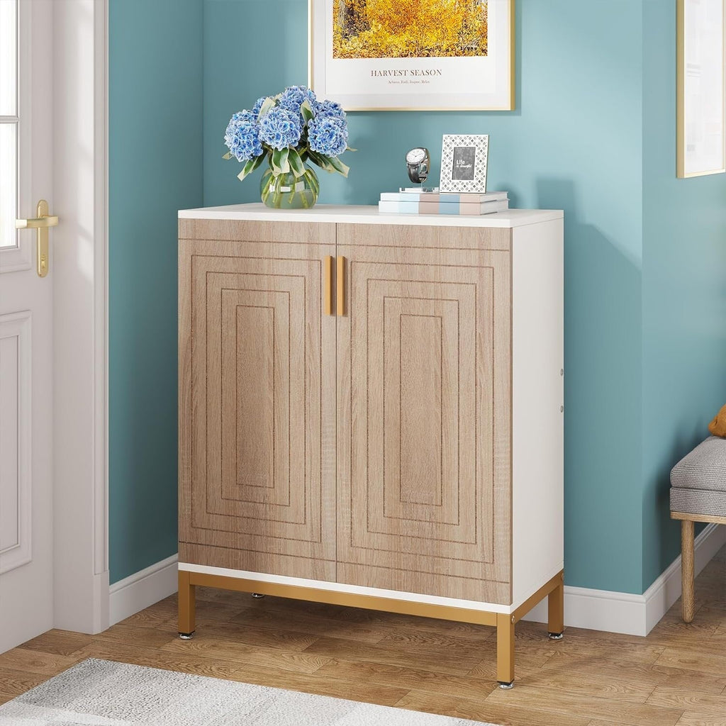 Meuble à chaussures moderne avec portes, 6 niveaux, pour 20 paires de chaussures, idéal pour une entrée.