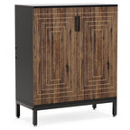 Meuble à chaussures moderne avec portes, 6 niveaux, pour 20 paires de chaussures, idéal pour une entrée.