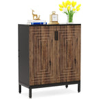 Meuble à chaussures pour 20 paires, 95 cm (37,4 pouces), meuble de rangement moderne avec portes, blanc et or