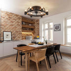 Ventilateur de plafond moderne de style ferme de 50 cm (20 po) avec éclairage LED encastré discret et télécommande pour salon