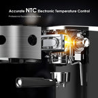Machine à expresso 20 bars avec mousseur à lait et buse vapeur, idéale pour la maison et les amateurs de café. Cadeau parfait pour les passionnés de café.