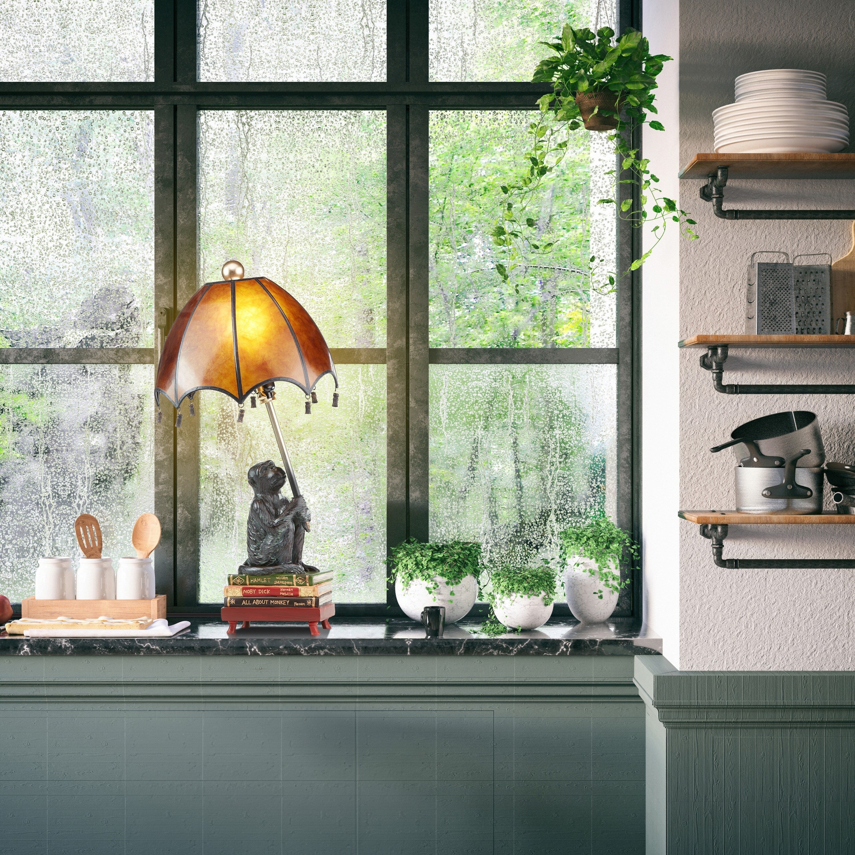 Lampe de table Intellectual Monkey 21,75 po H - 11 po L x 11 po l x 21,75 po H