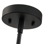 Lustre tambour étagé en rotin à 4 lumières avec rosace noire - 56 cm (22 po) de largeur