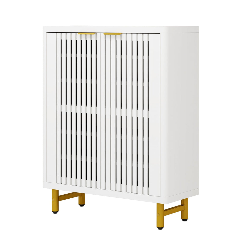 Meuble à chaussures avec porte pour 24 paires, idéal pour l'entrée ou le salon.