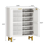 Meuble à chaussures avec porte pour 24 paires, idéal pour l'entrée ou le salon.