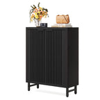 Meuble à chaussures avec porte pour 24 paires, idéal pour l'entrée ou le salon.