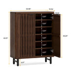 Meuble à chaussures avec porte pour 24 paires, idéal pour l'entrée ou le salon.