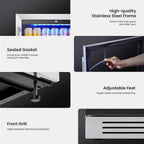 Réfrigérateur à boissons de 61 cm (24 pouces) - Capacité de 140 canettes - Idéal pour sodas et vins