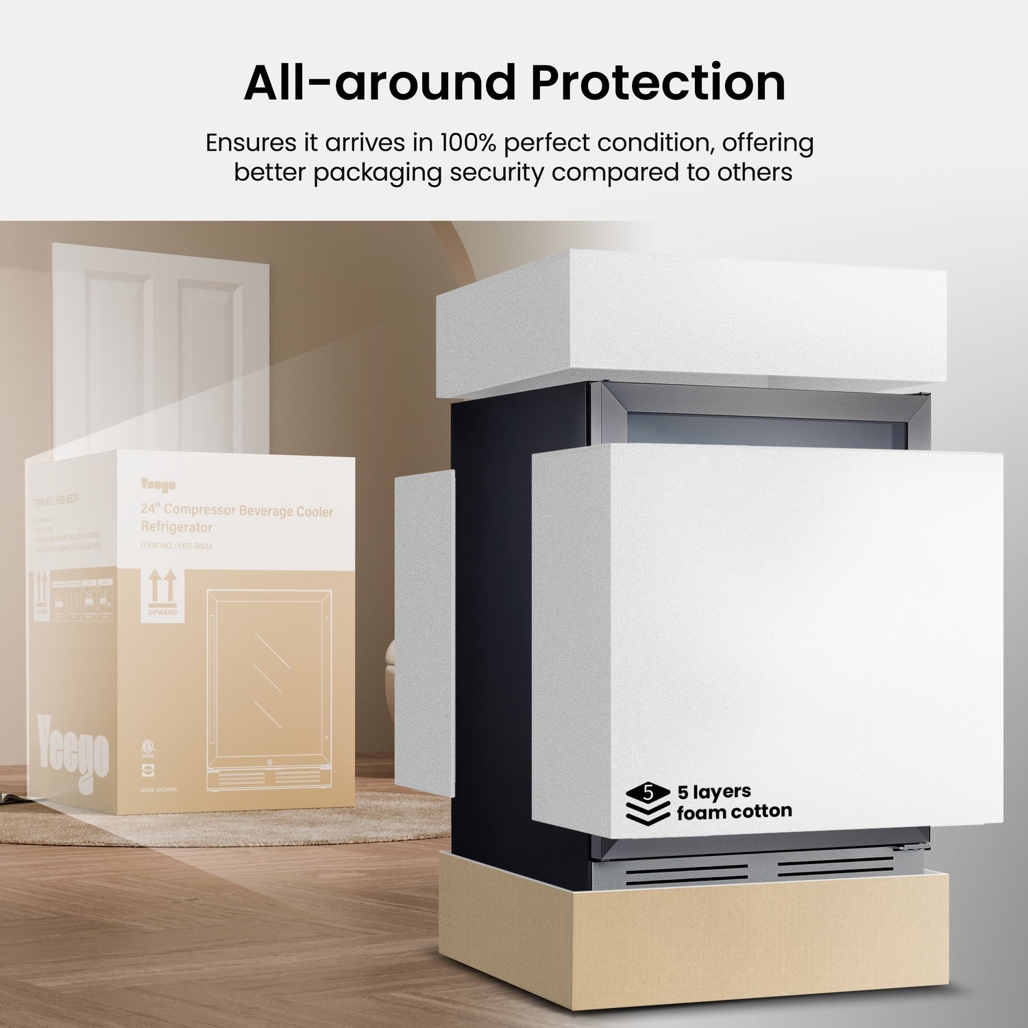 Réfrigérateur à boissons de 61 cm (24 pouces) - Capacité de 140 canettes - Idéal pour sodas et vins