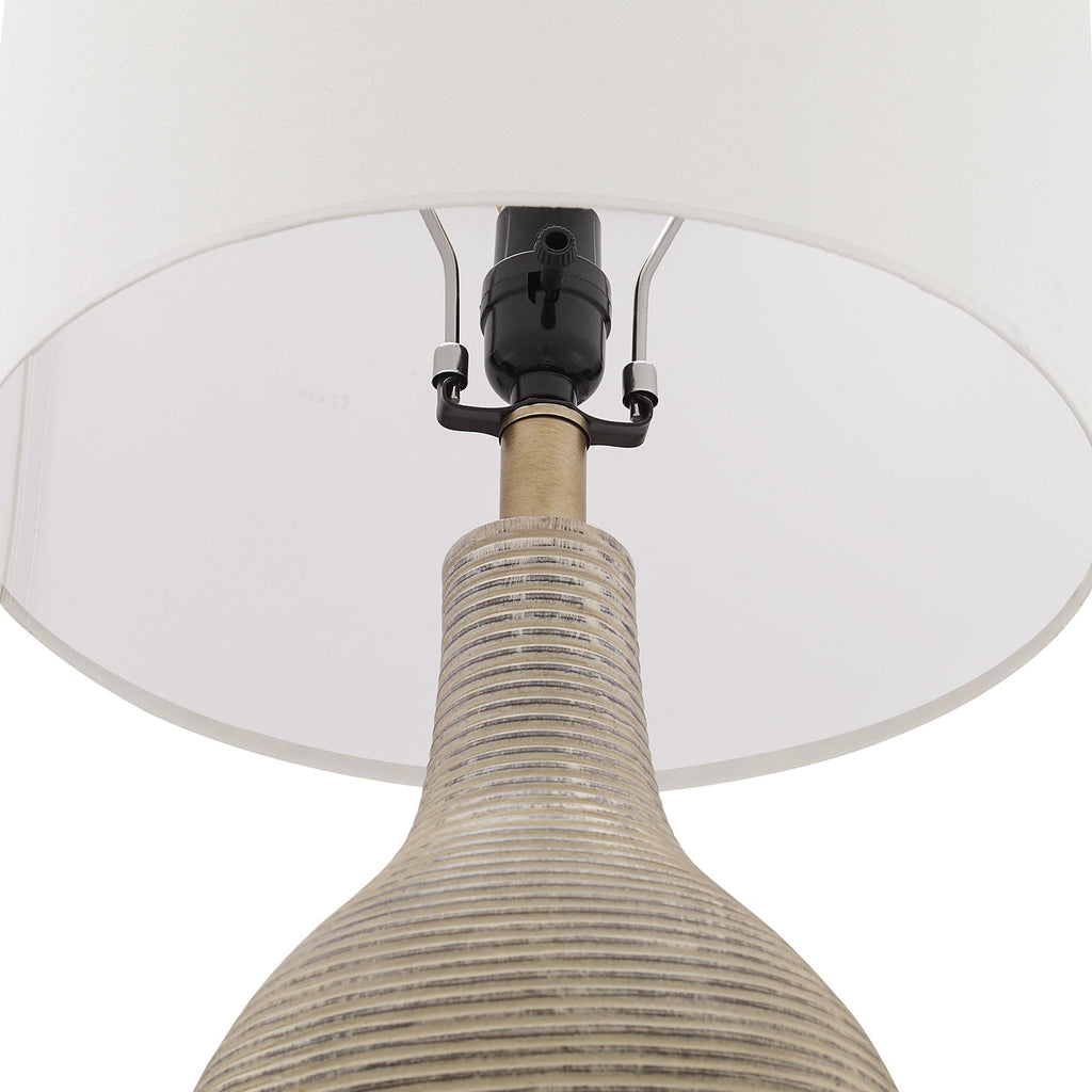 Lampe de table style ferme beige délavé/doré, 62 cm (lot de 2), abat-jour en lin blanc - 62 cm (24,5 po) de hauteur