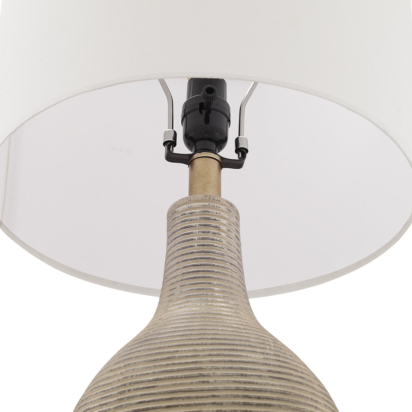 Lampe de table style ferme beige délavé/doré, 62 cm (lot de 2), abat-jour en lin blanc - 62 cm (24,5 po) de hauteur