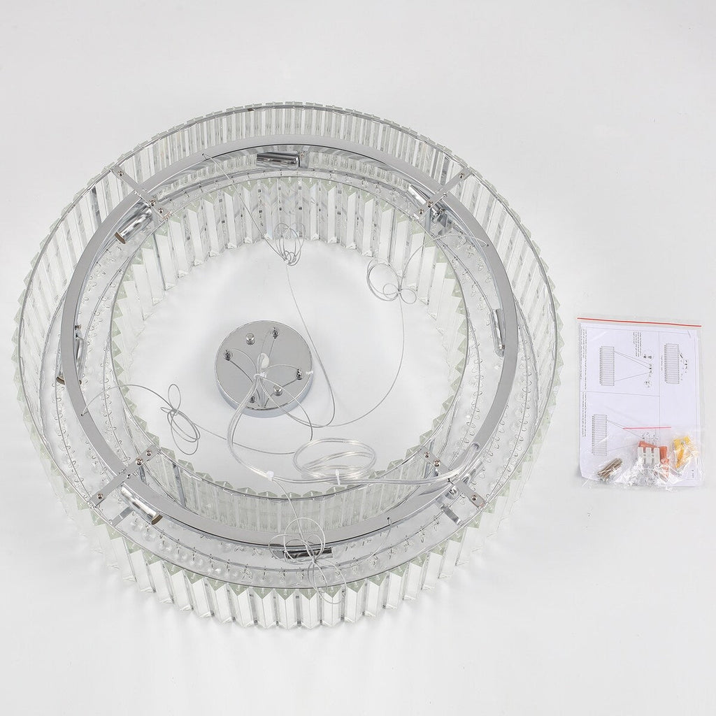 Lustre de style campagnard à 8 lumières de 63 cm (24,8 po), lustre en cristal, lustre tambour pour salle à manger, salon, chambre à coucher et cuisine
