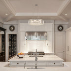 Lustre de style campagnard à 8 lumières de 63 cm (24,8 po), lustre en cristal, lustre tambour pour salle à manger, salon, chambre à coucher et cuisine