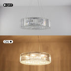Lustre de style campagnard à 8 lumières de 63 cm (24,8 po), lustre en cristal, lustre tambour pour salle à manger, salon, chambre à coucher et cuisine