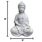 Statue de Bouddha méditant en béton léger de 65 cm (25,6 po)