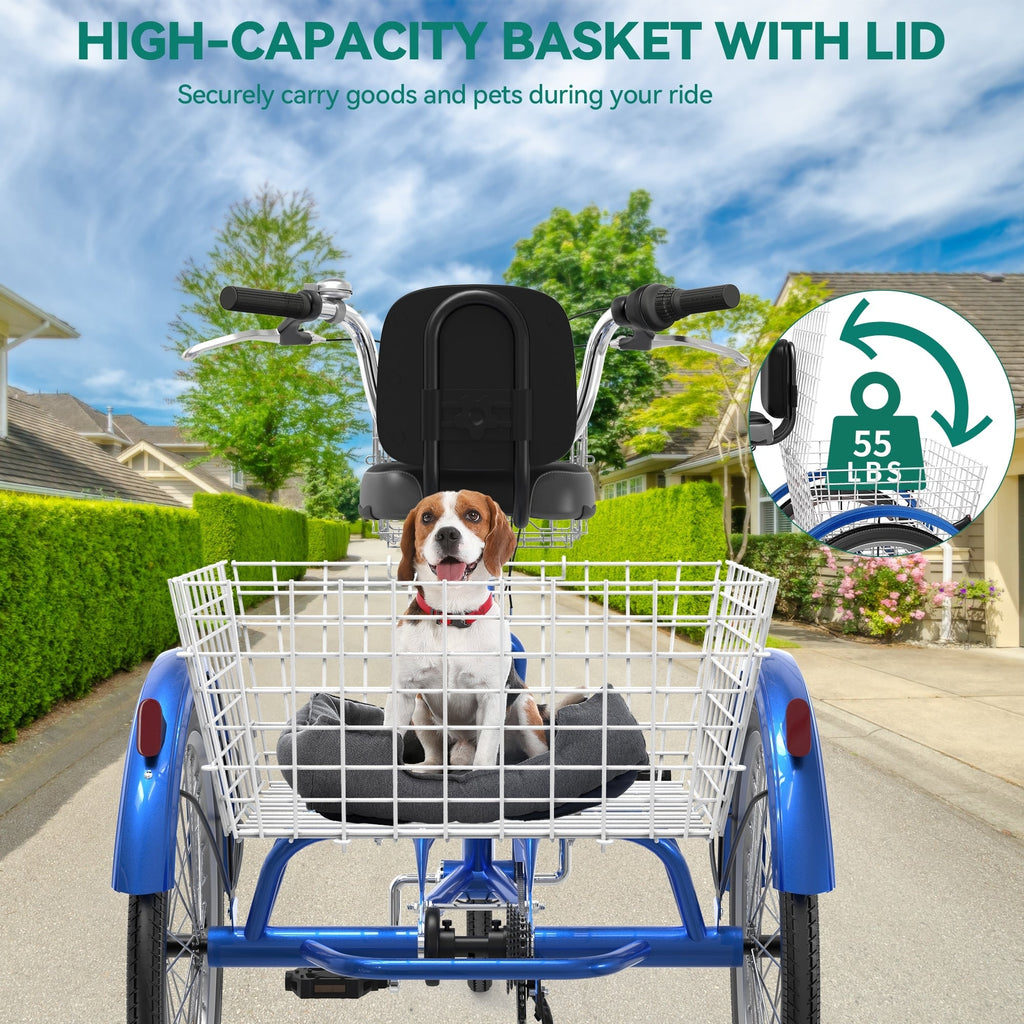 26 Tricycles pour adultes à 3 roues, 7 vitesses