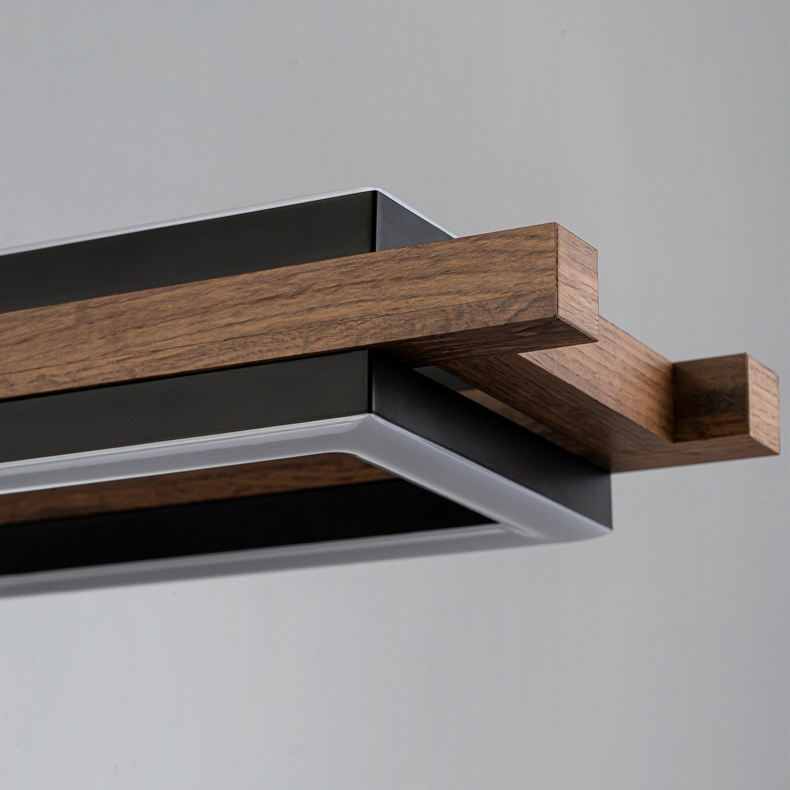 Lustre linéaire en bois à 3 ou 5 lumières LED intégrées, suspension pour îlot de cuisine