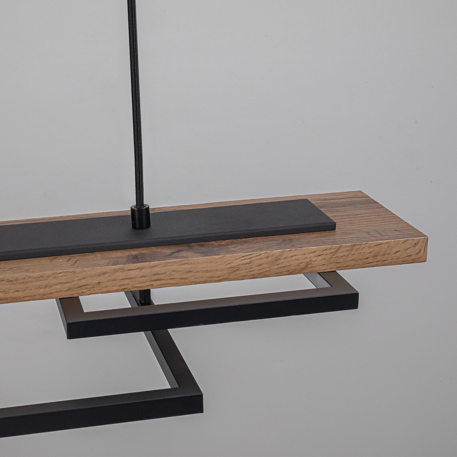 Lustre linéaire en bois à 3 ou 5 lumières LED intégrées, suspension pour îlot de cuisine