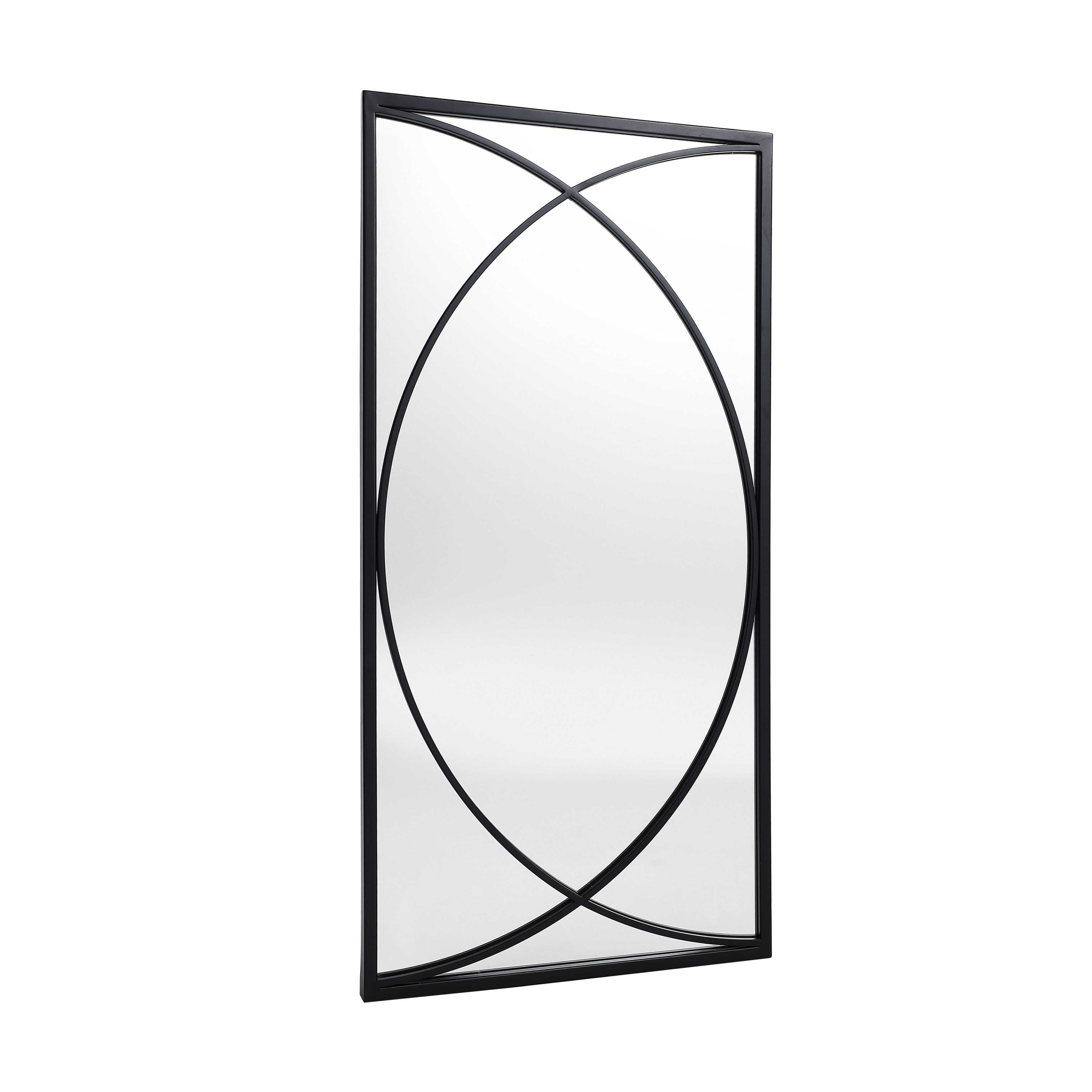 Ensemble de 3 miroirs muraux rectangulaires en métal noir - 31,9 cm (H) x 15,75 cm (L) x 0,75 cm (P)