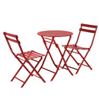 Ensemble bistro minimaliste 3 pièces pour patio : table ronde pliable et chaises