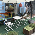 Ensemble bistro de patio 3 pièces comprenant une table ronde pliable et des chaises