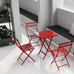 Ensemble bistro minimaliste 3 pièces pour patio : table carrée pliable et chaises