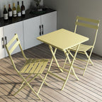 Ensemble bistro minimaliste 3 pièces pour patio : table carrée pliable et chaises