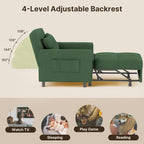 Canapé-lit convertible 3 en 1, avec fauteuil gigogne et lit pliant, idéal pour le salon.