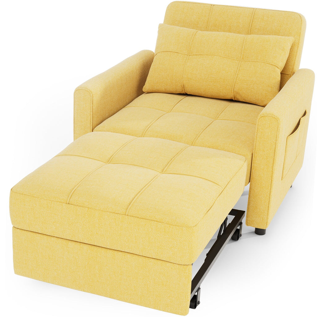 Canapé-lit convertible 3 en 1, avec fauteuil gigogne et lit pliant, idéal pour le salon.